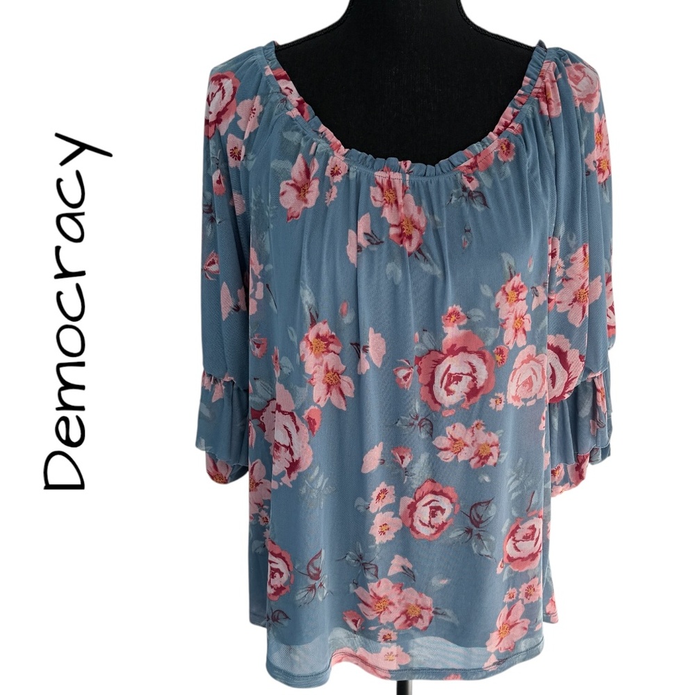DEMOCRACY Floral Top, Size XL